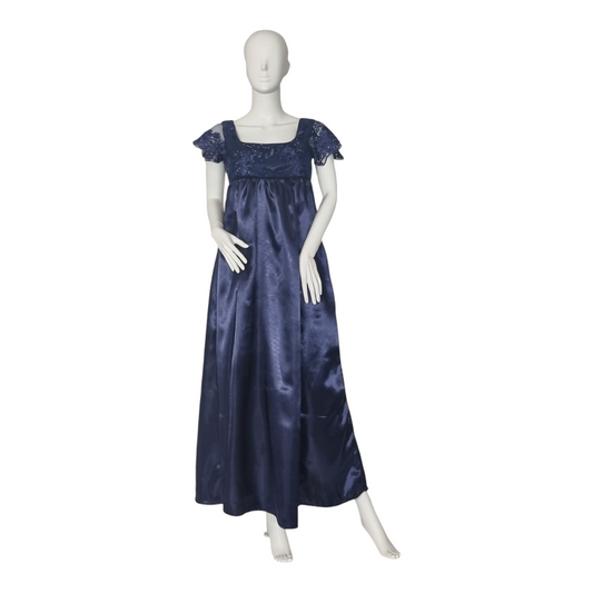 Navy Blue  Regency Dress
