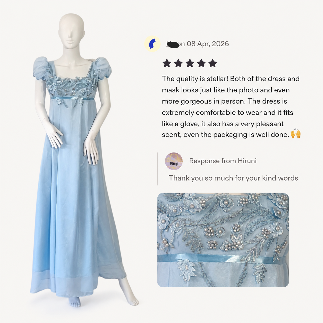 Light Blue Regency Dress