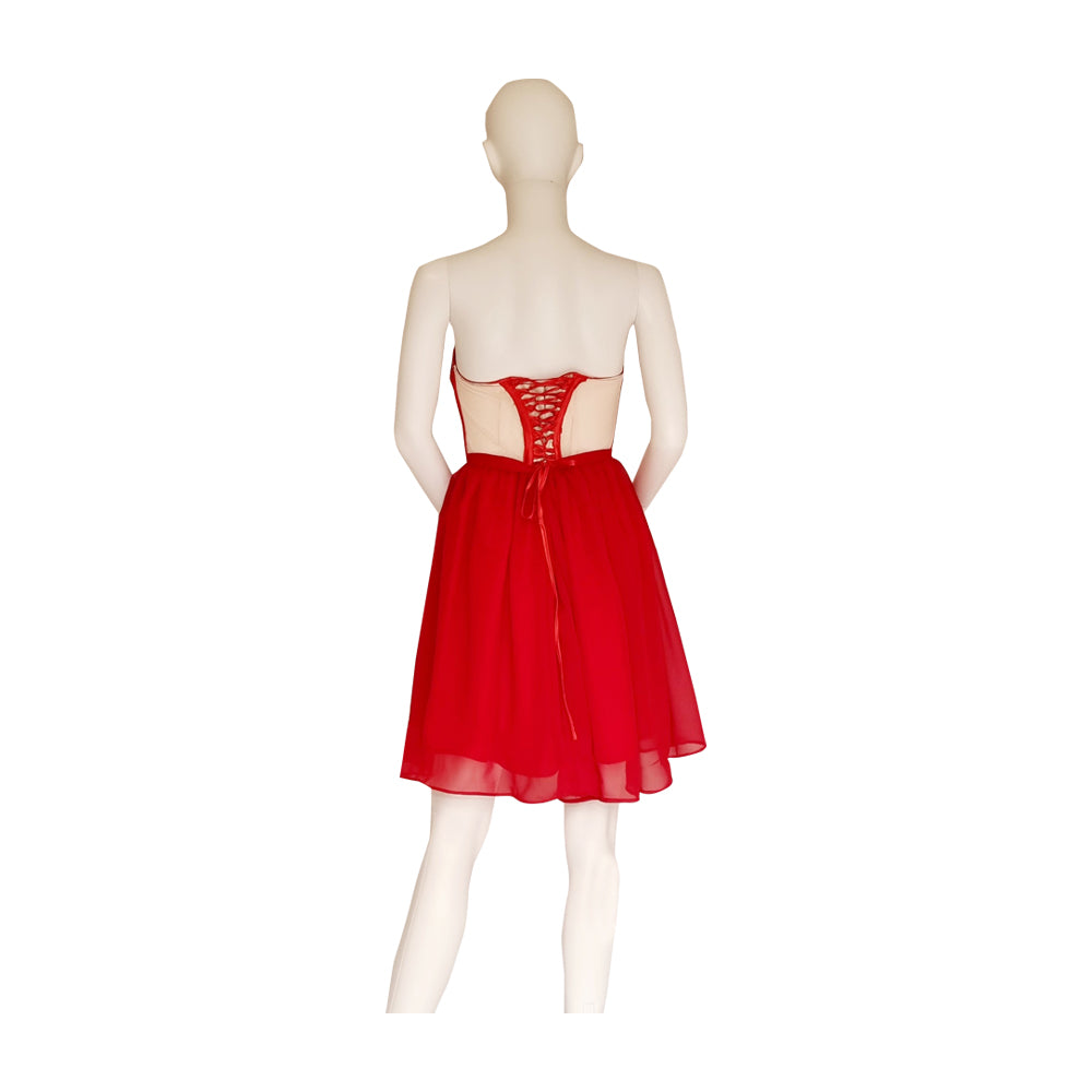 Red bustier dress