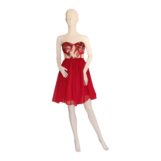 Red bustier dress