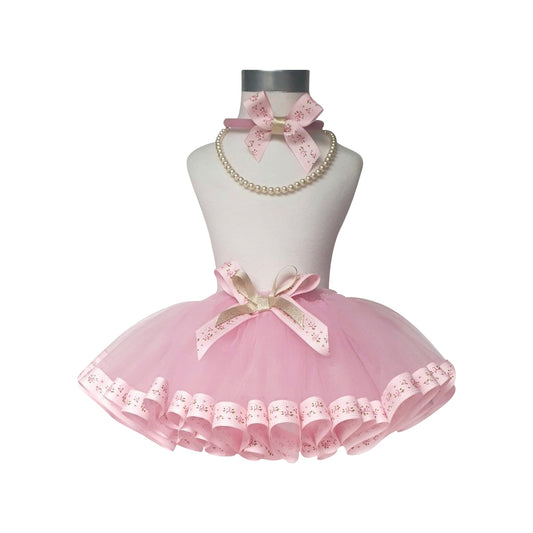 Pink floral ribbon tutu
