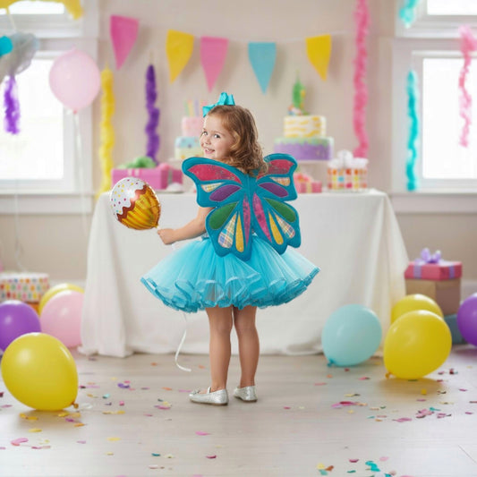 Rainbow butterfly fairy costume wings and tutu set