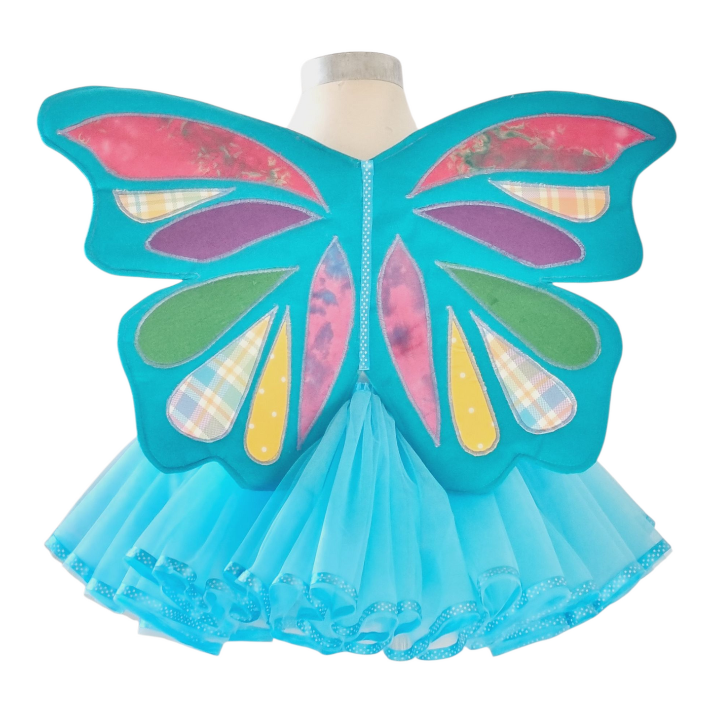 Rainbow butterfly fairy costume wings and tutu set