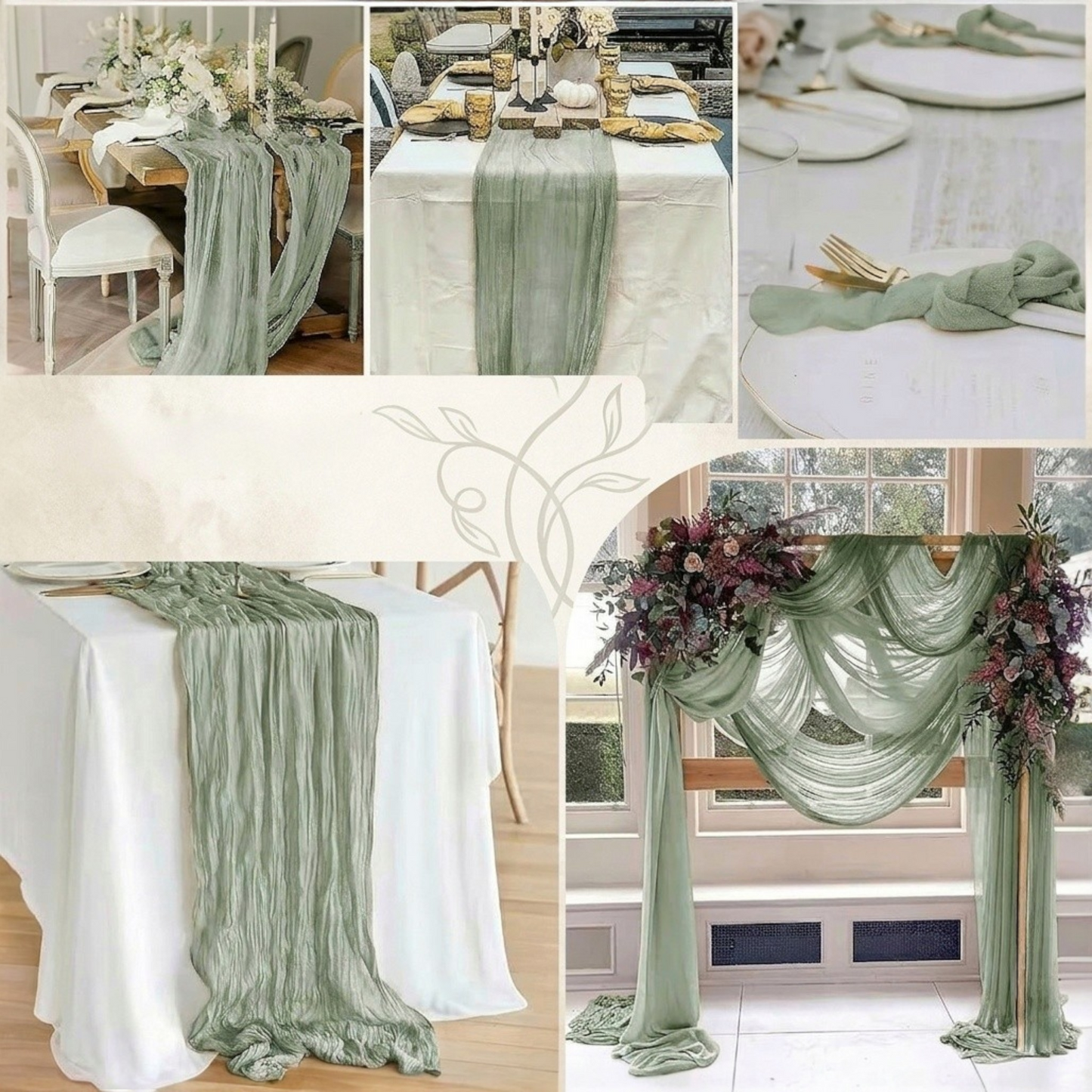 Cheesecloth Table Runner 5 Pack (Copy)