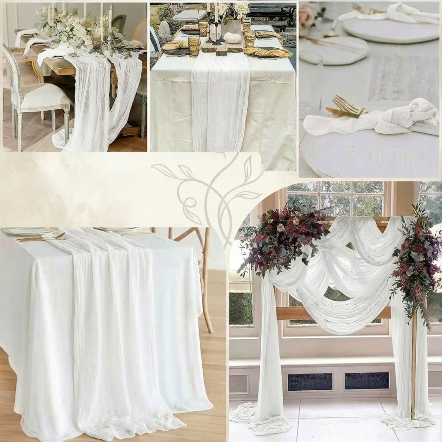 Cheesecloth Table Runner 5 Pack (Copy)