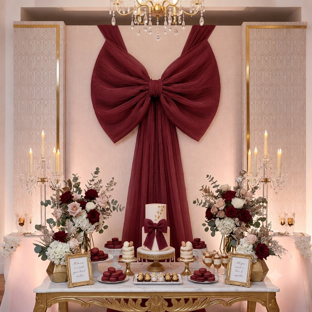 Large Handmade Custom Fabric Bow (cheesecloth)